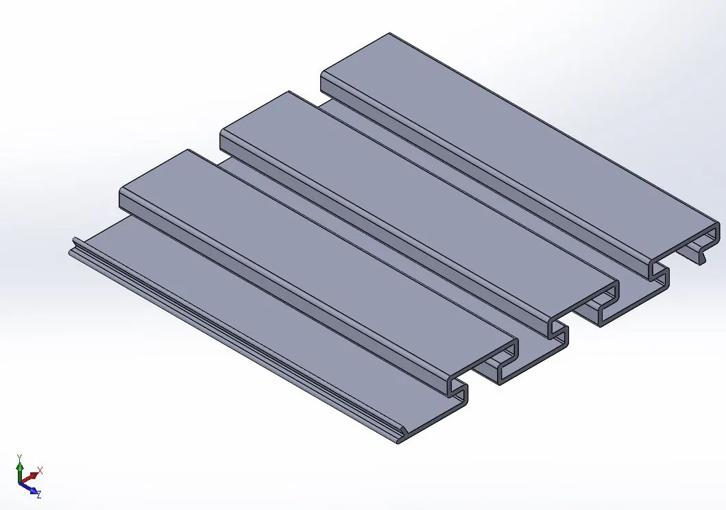 CAD model of an extrusion profile designed by Spline Curves
