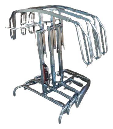 Identical trolleys nested together